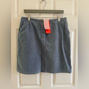 Elegant Blue Corduroy Mini Skirt